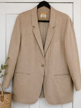 100% Linen Fossil Jacket | Italian Minimalist Layering | Quiet Luxury Coastal L